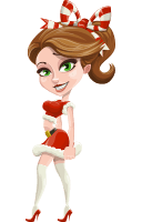 Pretty Christmas Girl Cartoon Vector Character AKA Christina Flirtatious